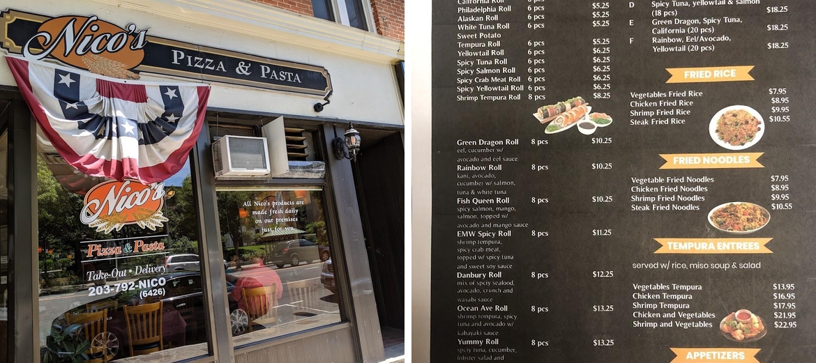 East Meets West (Nico's) Pizza & Hibachi Menu
